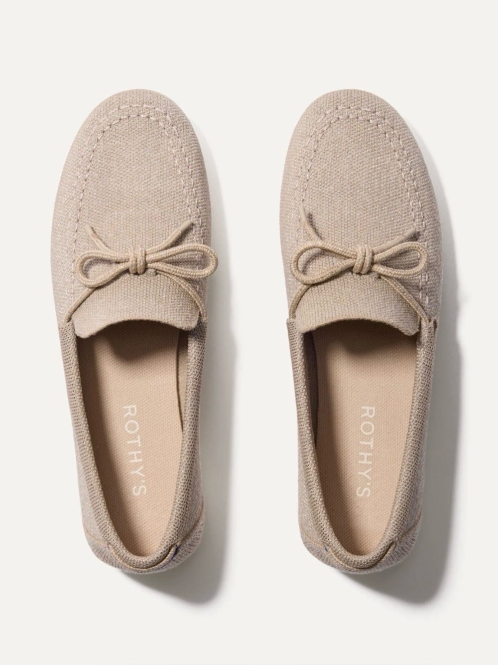 NIB Rothy’s Shimmery Sand The Boat Shoe Size 10